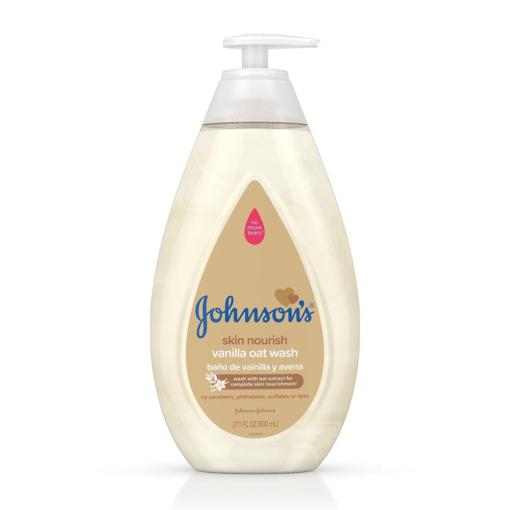 Johnsons Skin Nourishing Baby Wash with Vanilla And Oat Extract, 27.1 Oz